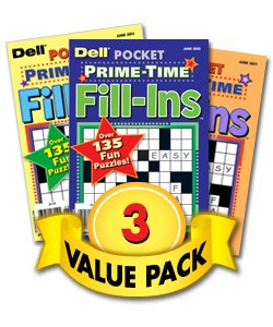 Dell Prime-Time Fill-In Puzzles-3 Pack