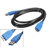 GOOD SMILE 5ft 1.5m USB 3.0 A Male to USB 3.0 Micro B Male Cable For Mobile HD