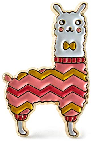 Algopix Similar Product 13 - Llama Enamel Lapel Pin Wearing a Knit
