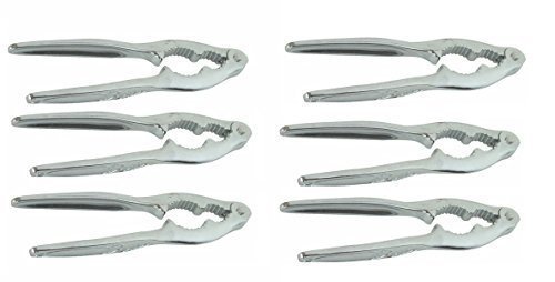6 inch nut cracker and lobster opener, chrome plated zinc alloy (2-Pack of 6)