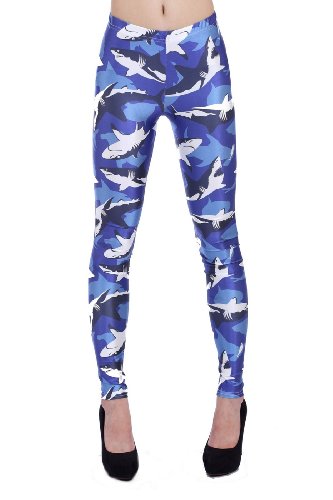 LoveLiness Shark Camouflage Digital Print Leggings