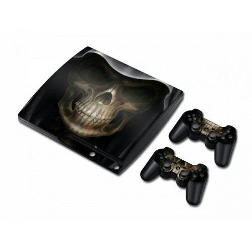 

PS3 Slim Vinyl Skin Sticker Decal Hooded Death Skull Reaper & 2 Controller Skins