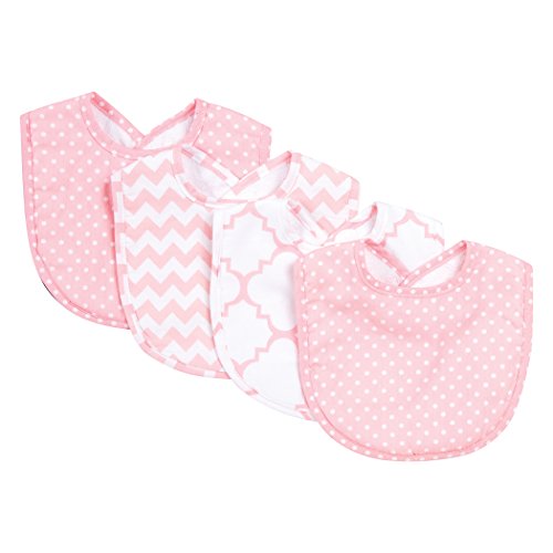 Trend Lab Sky 4 Pack Bib Set, Pink