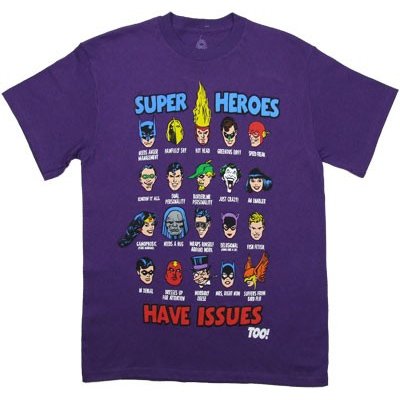 DC Comics Super Heroes Have Issues Too Men's T-Shirt