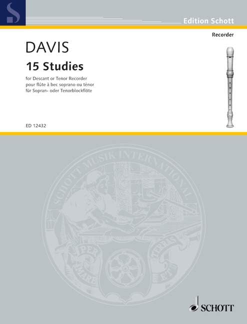 15 Studies: pour flûte à bec soprano ou ténor. soprano- or tenor recorder. by Alan Davis