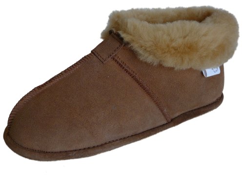 Woolworks Mens Australian Sheepskin Slippers - Soft Leather Sole