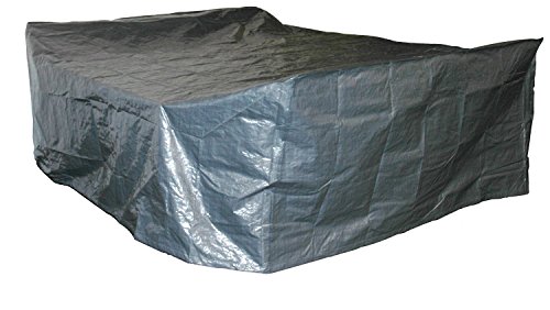habeig Schutzhülle für Gartenmöbel, Premiumqualität aus 140g / m² PP Woven Gewebe wasserdicht für große Sitzgruppe, grau, 300 x 250 x 80 cm,  62930