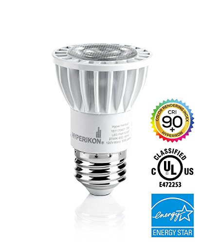 Hyperikon PAR16 LED Bulb, 8W (50W equivalent), 500 lumen, 2700K (Warm White), CRI90+, Flood Light Bulb, 40° Beam Angle, Medium Base (E26), Dimmable, UL & ENERGY STAR