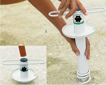 Oliasports Metal Beach Umbrella Anchor Stand Universal Sand Grabber Spike Auger Holder