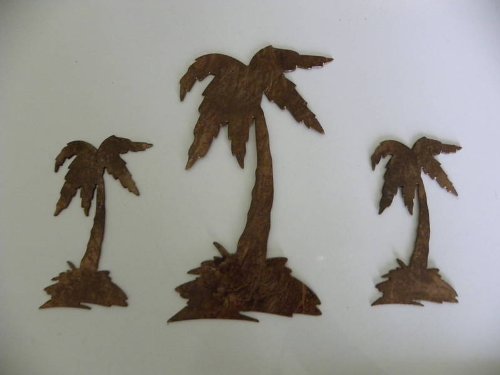 Palm Tree Set Of 3 Metal Wall Art Decor