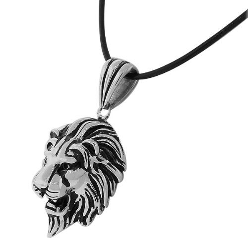 

Stainless Steel Lion Head King of Animal Large Fashion Mens Pendant Necklace
