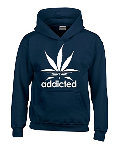 Shop4Ever® Addicted White Leaf Unisex Hoodie Weed Related Sweatshirts