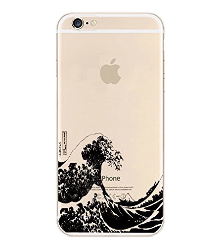 iPhone 6 Case, DECO FAIRY® Protective Case Bumper[Scratch-Resistant] [Perfect Fit] Translucent Silicone Clear Case Gel Cover for Apple iPhone 6 (Japanese Waves Pattern iPhone 6 4.7