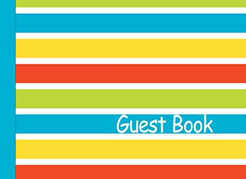 Guest Book: Kids Guest Book for Fun Birthday Parties, Daycare Centers and Visitors Colorful Stripe by Witty Publishing