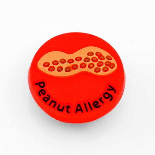 Peanut Allergy Button for Kids Rubber Medical Bracelet