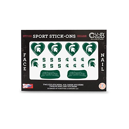 MICHIGAN STATE SPARTANS FACE AND NAIL SPORT STICK ONS-MICHIGAN STATE UNIVERSITY TATTOOS