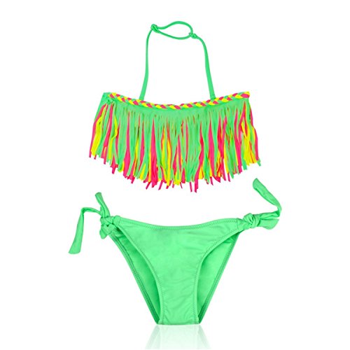 Leiwo Girls Tassels Two Piece Swimsuit Bikini Bathing Suit