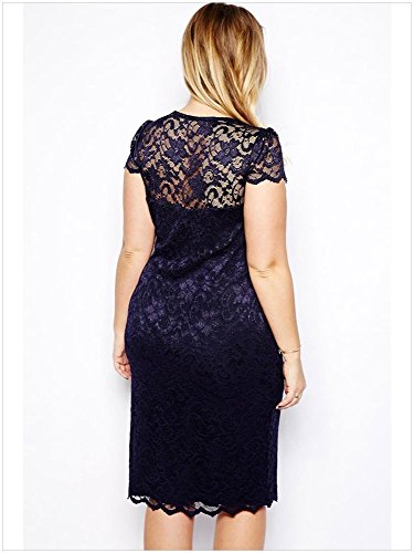 

Bafei Women's Celeb Bodycon Short Sleeve Lace Midi Evening Party Dress Plus Size