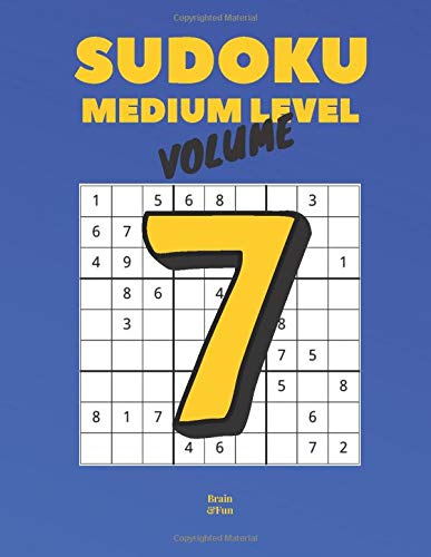 Sudoku Medium Level Volume 7: 200 Medium Puzzles Book for Adults, Seniors and Boys. Large Print Format (8.5x11). by Brain & Fun