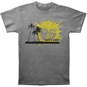 Sublime Men's Palm Trees With Sun Slim Fit T-shirt Grey
