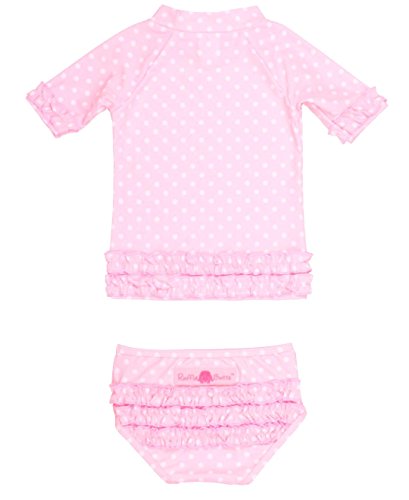RuffleButts® Little Girls Ruffled Rash Guard Bikini