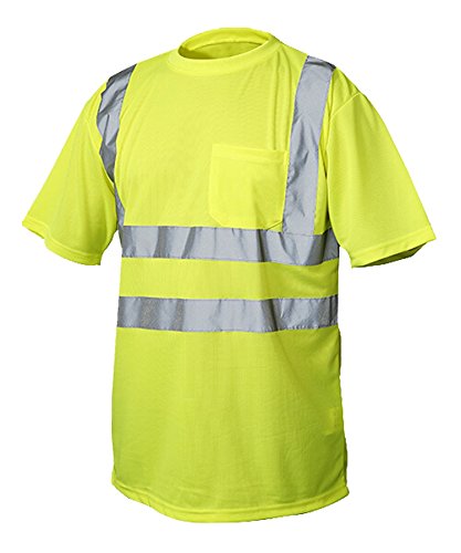 Hi Vis T Shirt ANSI Class II Reflective Safety Lime Short Sleeve HIGH VISIBILITY