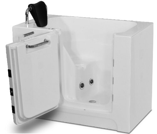 

Meditub 2739RWH 27x39 Right Drain White Whirlpool Jetted Walk-In Bathtub