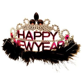 Happy New Year Jewel and Feather Tiara - New Year's Eve