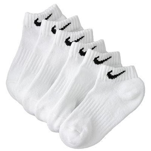 Nike Men's Performance Cotton Cushioned, Low-cut, 6 pair- Shoe Size; 8-12, White.