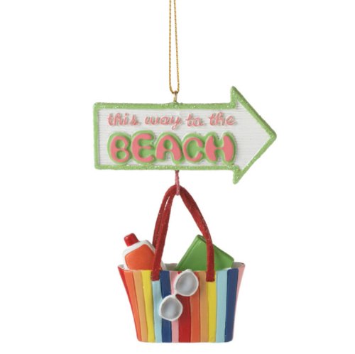 This Way to the Beach Beach Bag Christmas Ornament