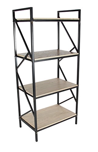 Algopix Similar Product 3 - Benzara Trendsetting Metal Wood Shelf