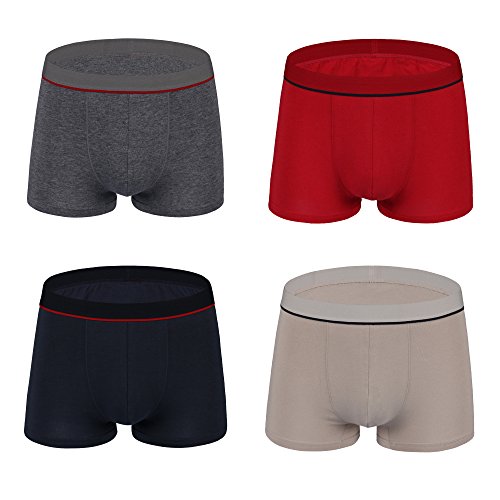 Men's Boxer Briefs Classic Modal Trunks Comfort Soft Underwear 4-Pack
