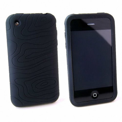 BLACK Apple iPhone 3G 3Gs 8GB 16GB 32GB Textured Silicone Skin Case Cover