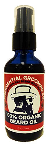 100% Organic Premium BEARD AND SHAVE OIL 2 Ounce Treatment Pump Bottle, President Garfield's Tea Tree Smoothest Shave Strengthen Shine Soften Condition and Protect Beard and Skin!