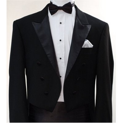 Italian Designer Men's Black Tail Tuxedo, Super 150's