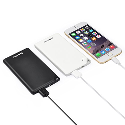 Selectec Ultra-Thin External Backup Battery Pack Power Bank Charger For iPhone iPad Samsung LG HTC BLU Sony Blackberry Nokia Google Nexus Motorola Surface Cell Phone Smartphone Tablet - 4000mAh White