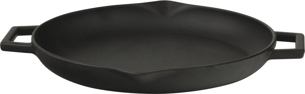 

Lava Signature Cast-Iron Frying /Grill Pan with Iron handles- 12 inch, Slate Black