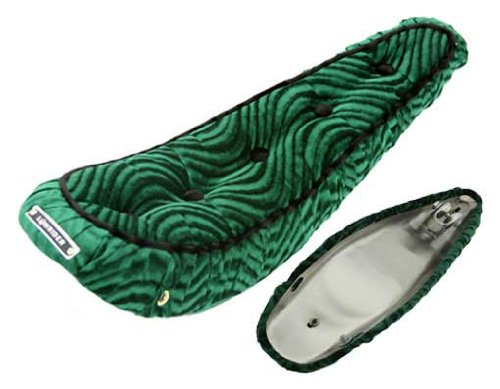 

20" Polo Saddle W/Button Green. Bike seat, bicycle seat, Bike part, bicycle part, lowrider bike seat, lowrider bicycle seat, chopper bike seat, lowrider part