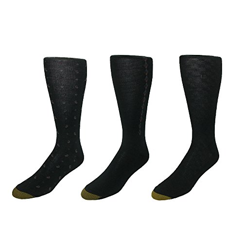 Gold Toe Men's Over the Calf Dress Sock (Pack of 3), Shoe Size 6 - 12 1/2