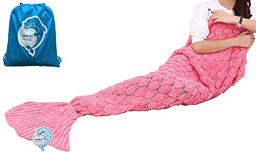 LAGHCAT Mermaid Tail Blanket Knit Crochet and Mermaid Blanket for Adult,Sleeping Blanket (71