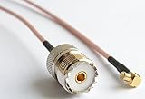 RF coaxial cable UHF SO239 PL259 female to MCX male right angle connector RG316 20CM
