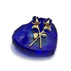 Blue Crystal Music Box Plays Cant Help Falling in Love. Best Personalized Gift for Her or Loved Ones for Birthday Anniversary Christmas
