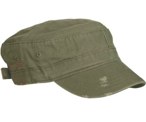 MG Distressed Washed Cotton Cadet Army Cap (Olive)