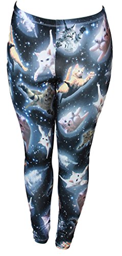 Cute Space Kitten Ladies Leggings - XL