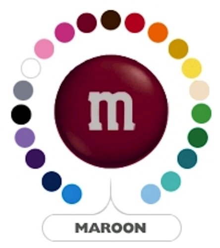 M&M's Maroon Milk Chocolate Candy 1LB Bag