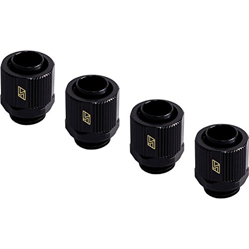 

Swiftech G1/4" to 3/8" ID, 1/2" OD Lok-Seal Compression Fitting, Black, 4-pack