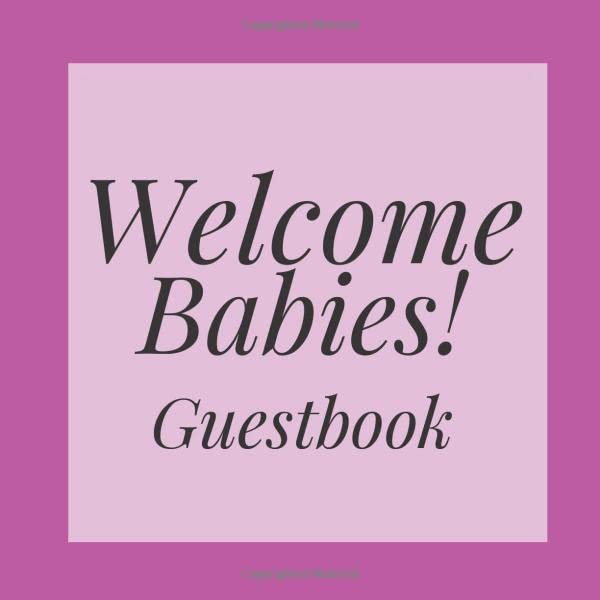 Welcome Babies! Guestbook: Purple Twins Shower Signing Sign In Book, Welcome New Baby Girl with Gift Log Recorder, Address Lines, Prediction, Advice Wishes, Photo Milestones by Forever Memories