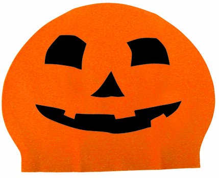 Jack O Lantern Novelty Latex Swim Cap
