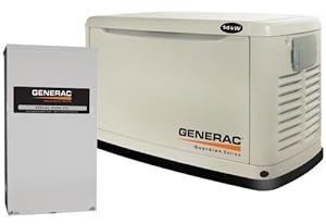 Generac Guardian Series 6052 14,000 Watt Liquid Propane/Natural Gas Powered Standby Generator With Transfer Switch