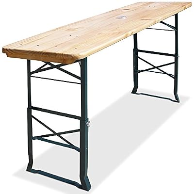 Deuba Table haute pliable - hauteur réglable - 180cm - Table à manger table de fêtes